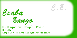 csaba bango business card